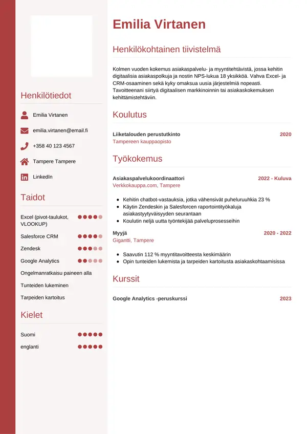 CV-pohja — Tyyli 10