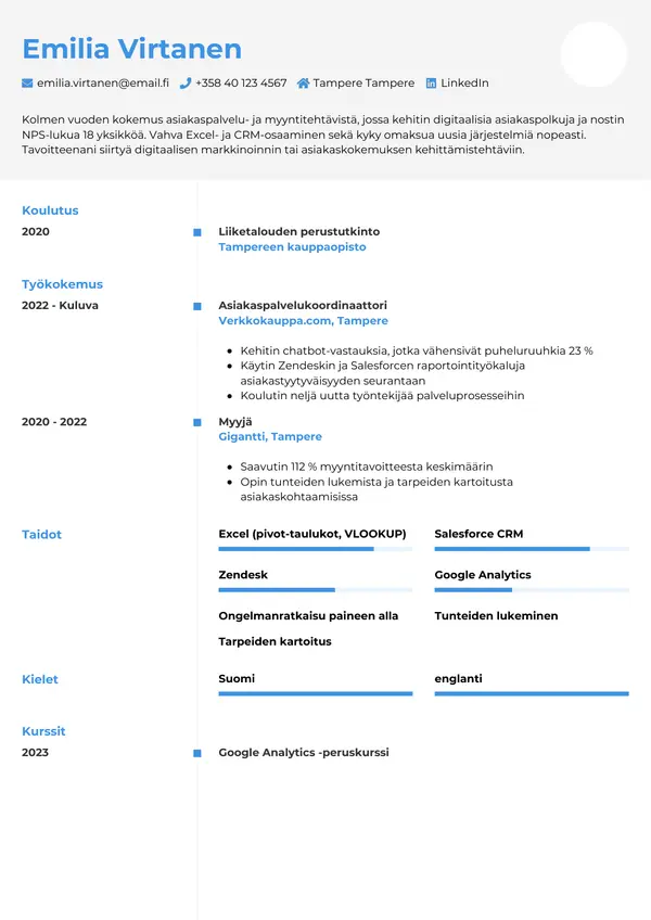 CV-pohja — Tyyli 2