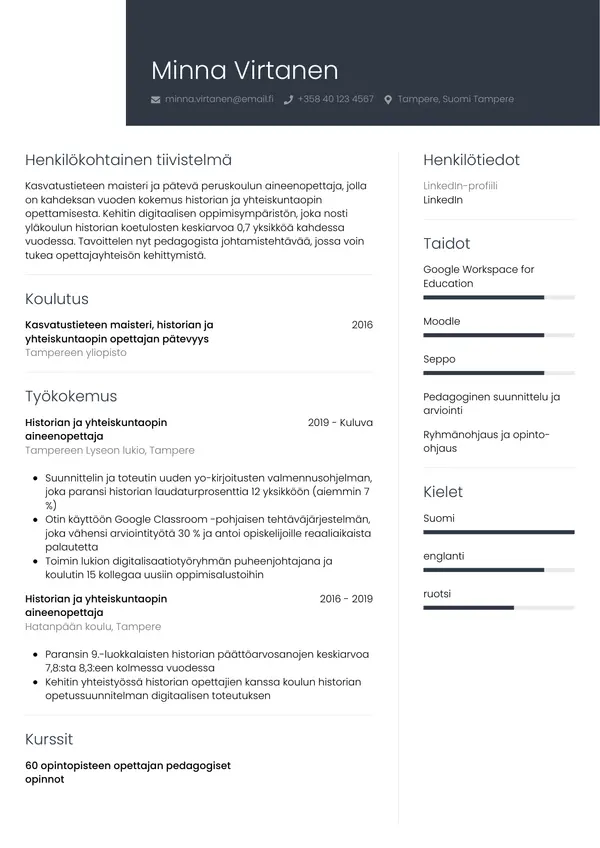 CV template Tyyli 1