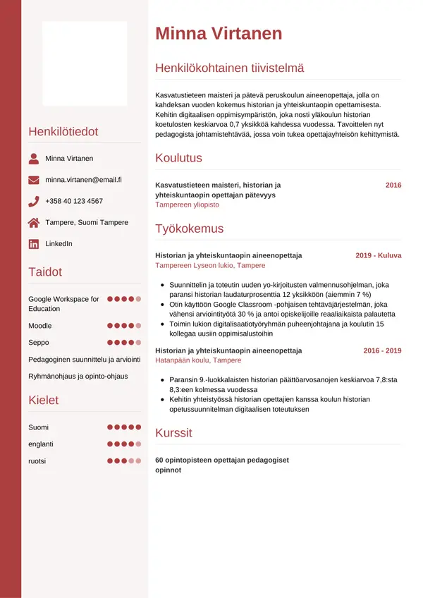 CV-pohja — Tyyli 10