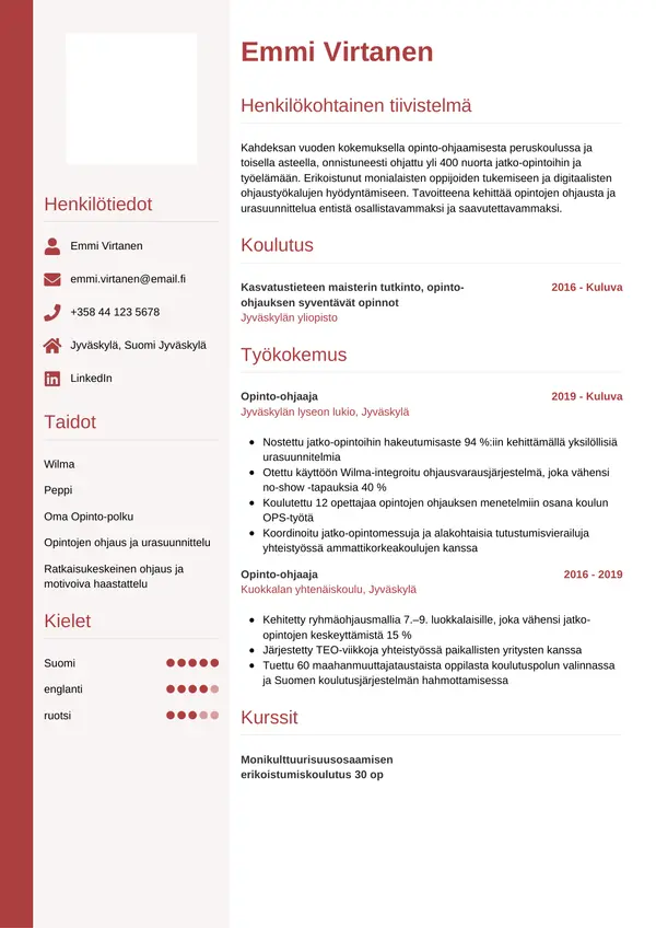 CV-pohja — Tyyli 10