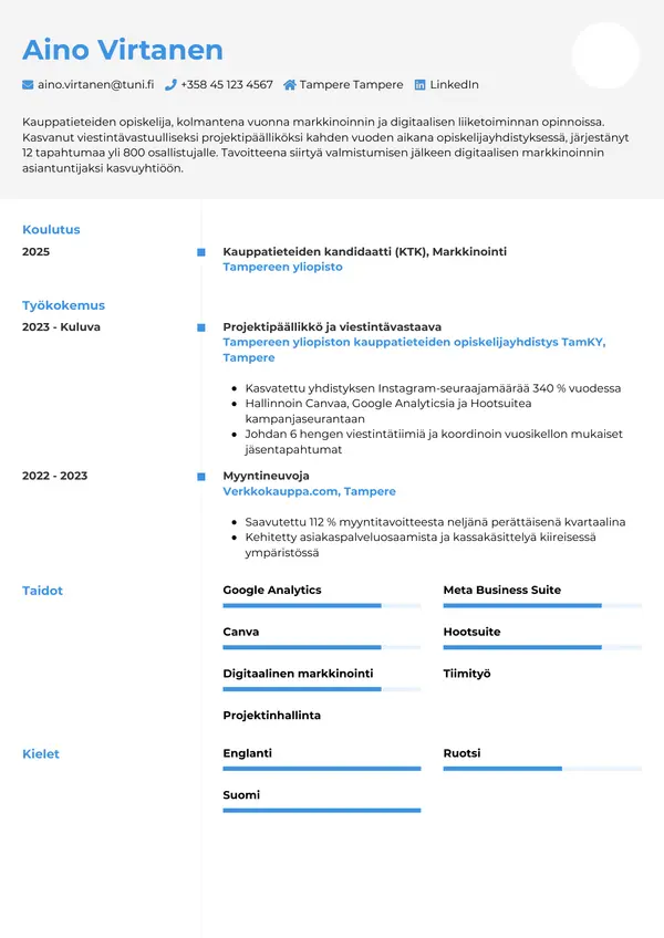 CV-pohja — Tyyli 2