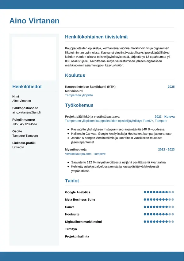 CV-pohja — Tyyli 9