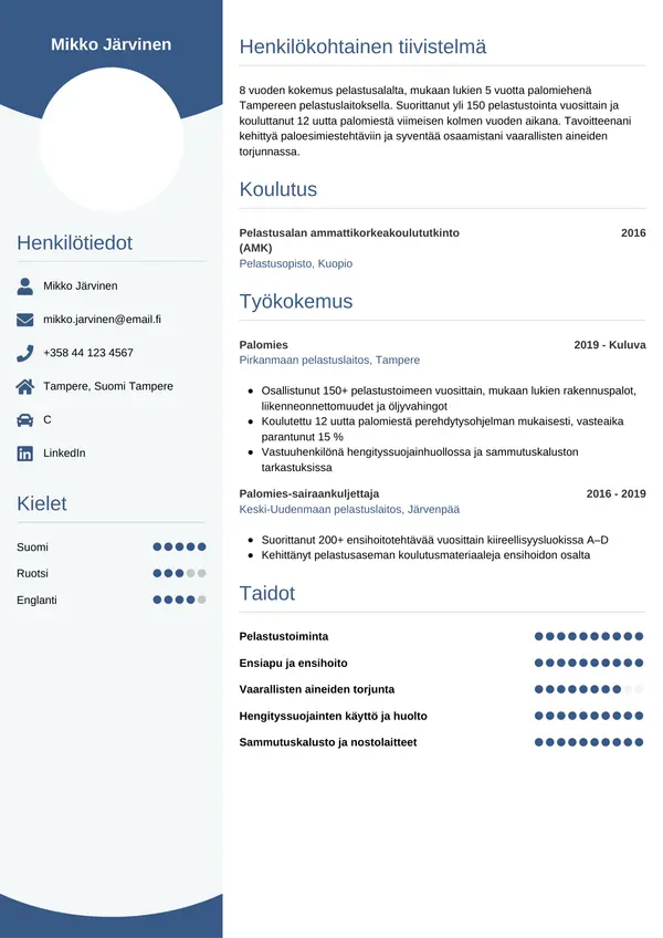 CV-pohja — Tyyli 4