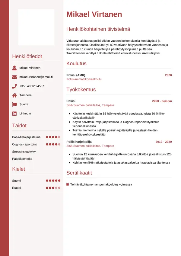 CV template Tyyli 10