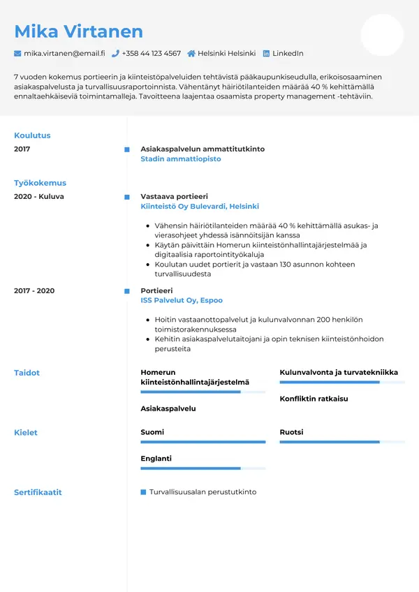CV-pohja — Tyyli 2