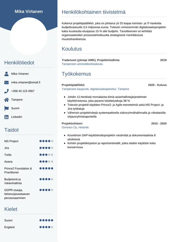 CV-pohja — Tyyli 4