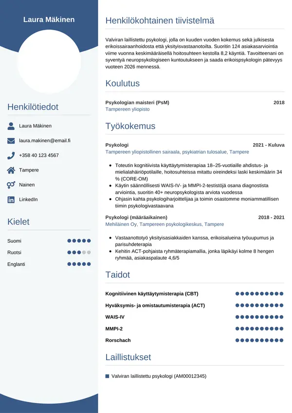 CV-pohja — Tyyli 4