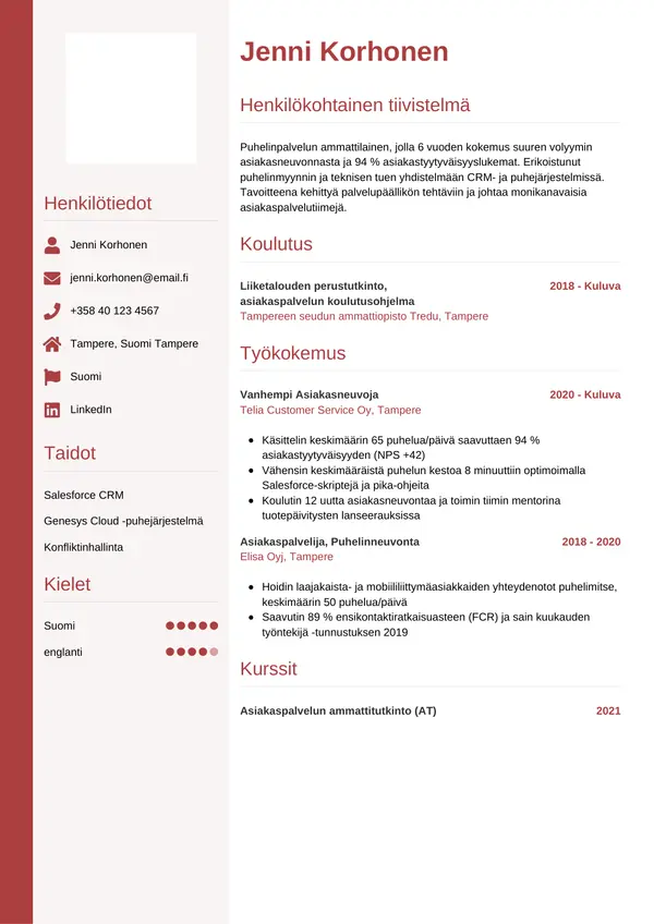 CV-pohja — Tyyli 10