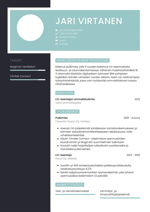 CV-pohja — Tyyli 3