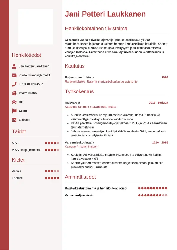 CV-pohja — Tyyli 10