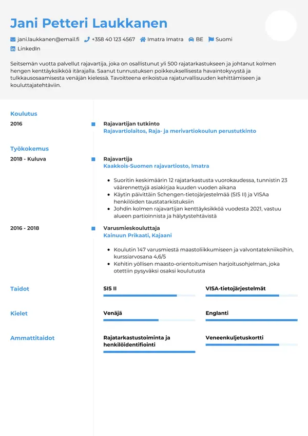 CV-pohja — Tyyli 2