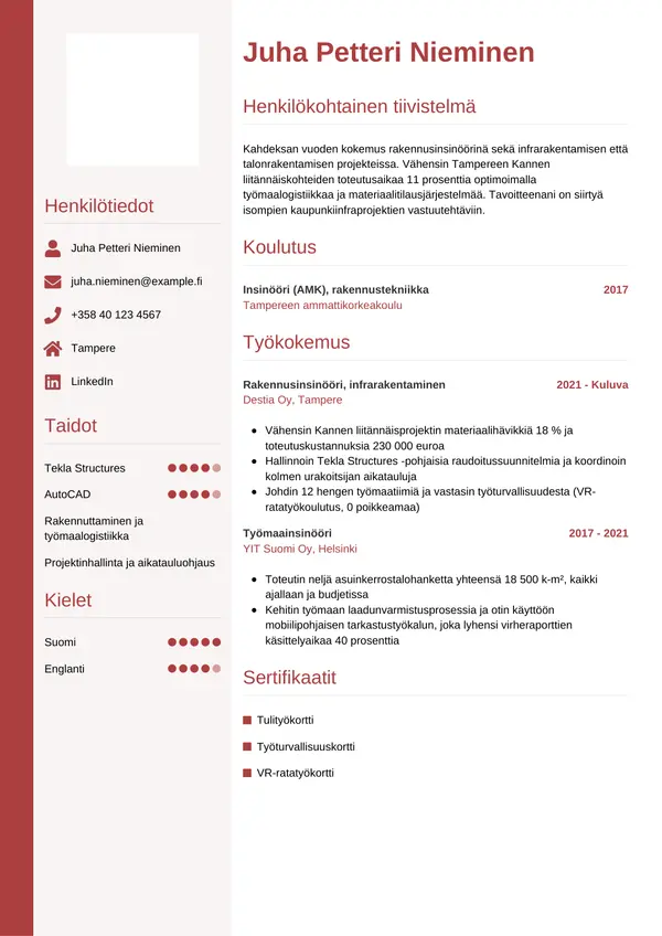 CV-pohja — Tyyli 10