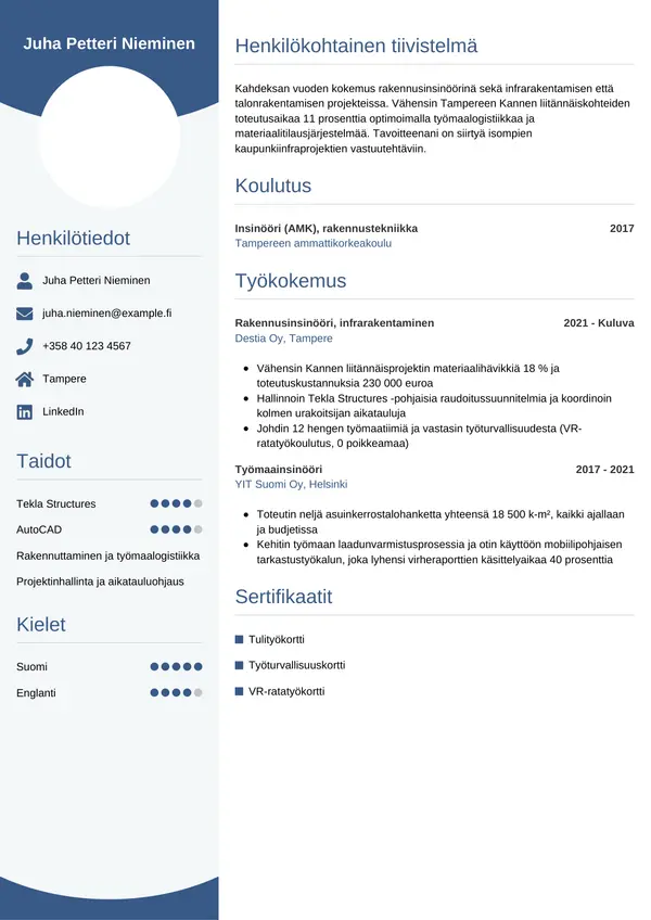 CV-pohja — Tyyli 4