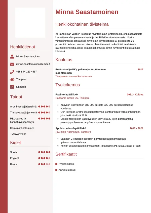 CV-pohja — Tyyli 10