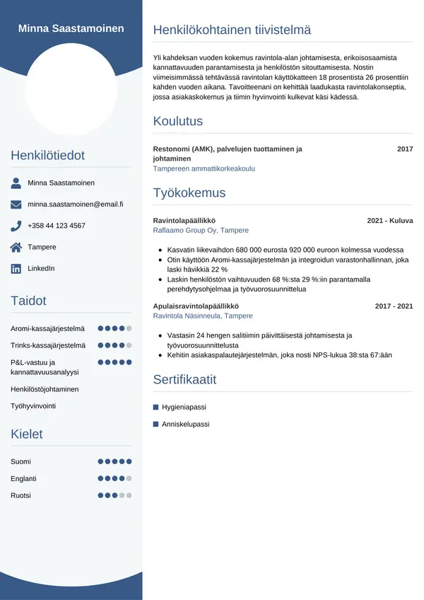 CV-pohja — Tyyli 4