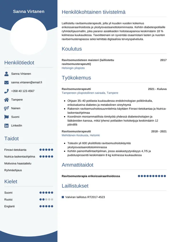 CV-pohja — Tyyli 4