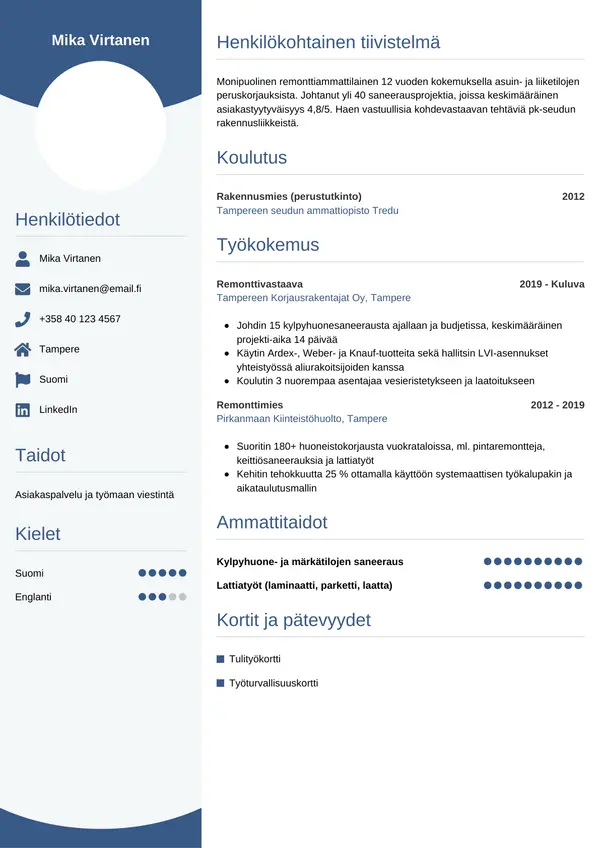 CV template Tyyli 4