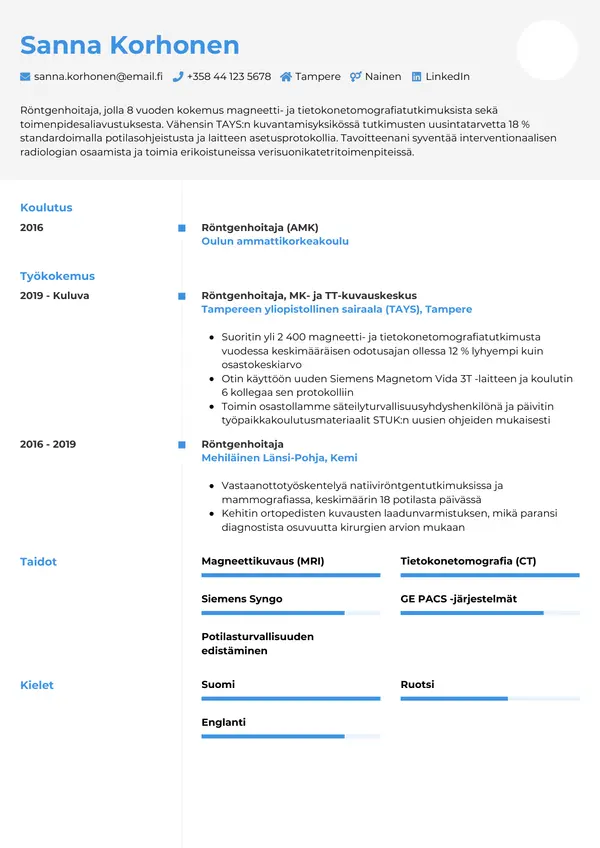CV-pohja — Tyyli 2