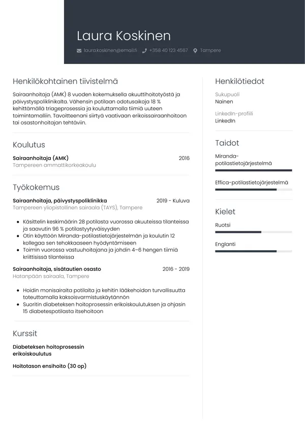 CV template Tyyli 1