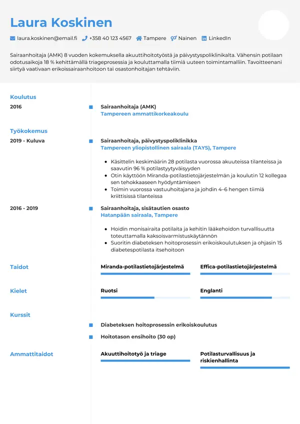 CV-pohja — Tyyli 3