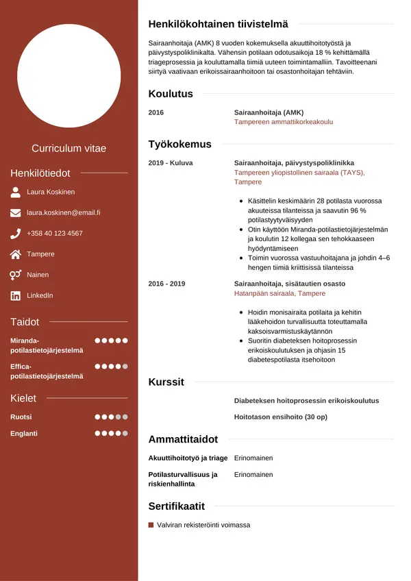 CV-pohja — Tyyli 6