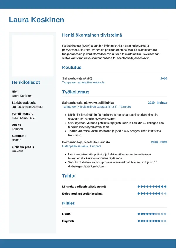 CV-pohja — Tyyli 10