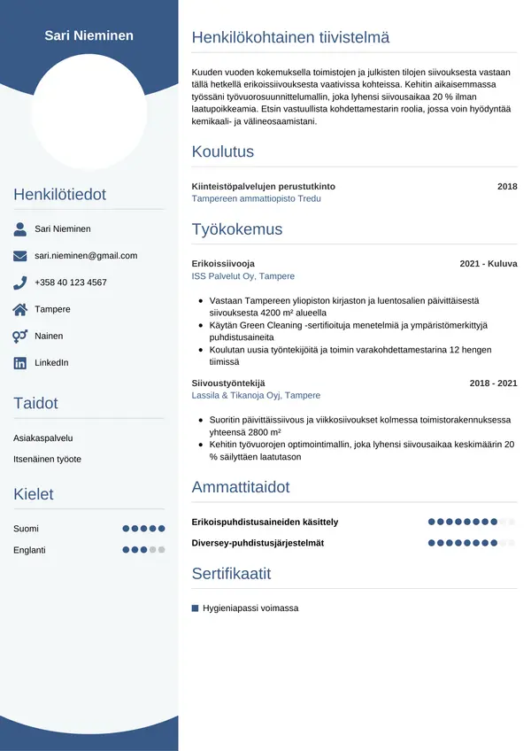 CV-pohja — Tyyli 4