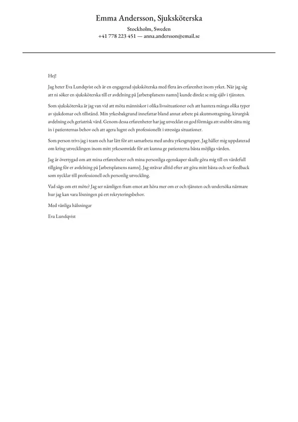 Sjukskoterska CV-pohja — Tyyli 4