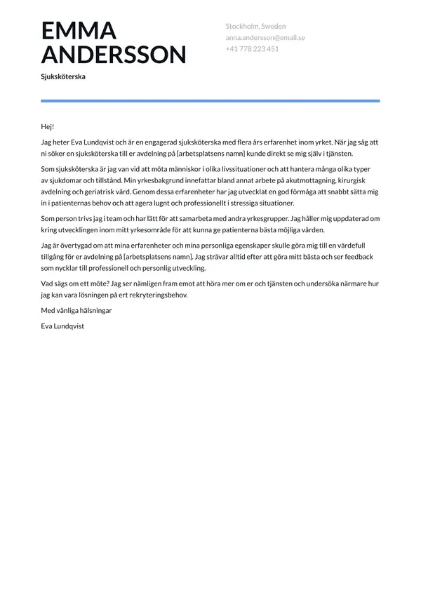 Sjukskoterska CV-pohja — Tyyli 5