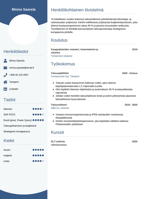 CV-pohja — Tyyli 4