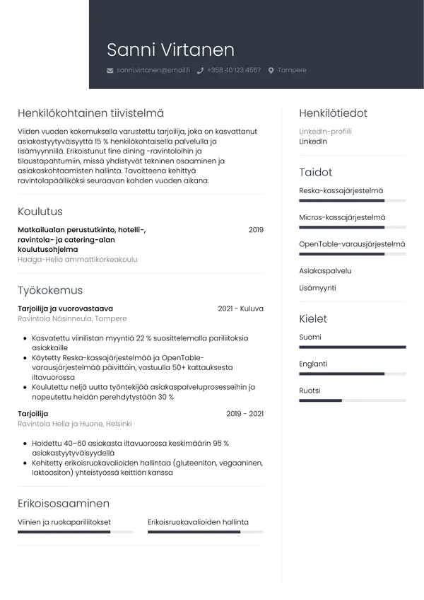 CV template Tyyli 1