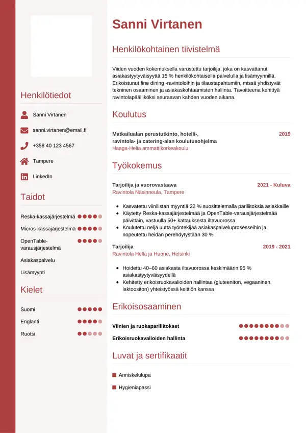 CV-pohja — Tyyli 10