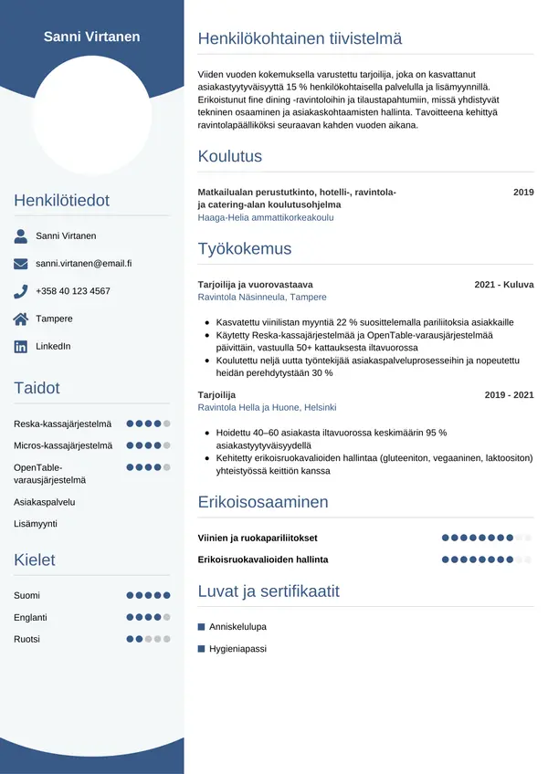 CV-pohja — Tyyli 4