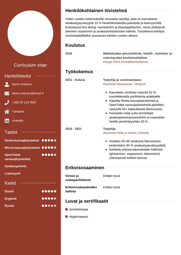 CV-pohja — Tyyli 5