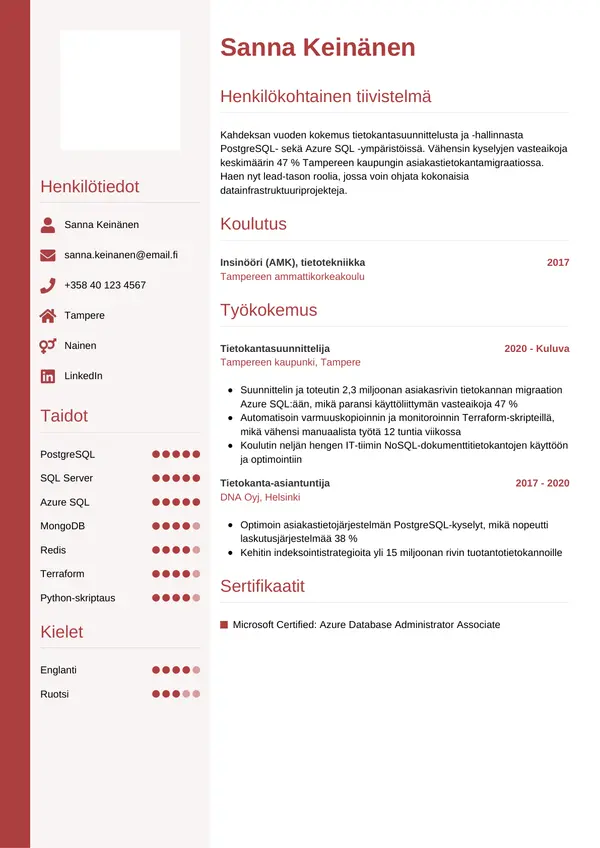 CV-pohja — Tyyli 10