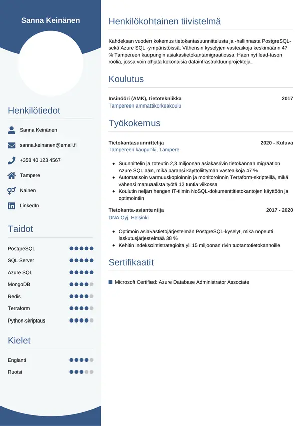 CV-pohja — Tyyli 4