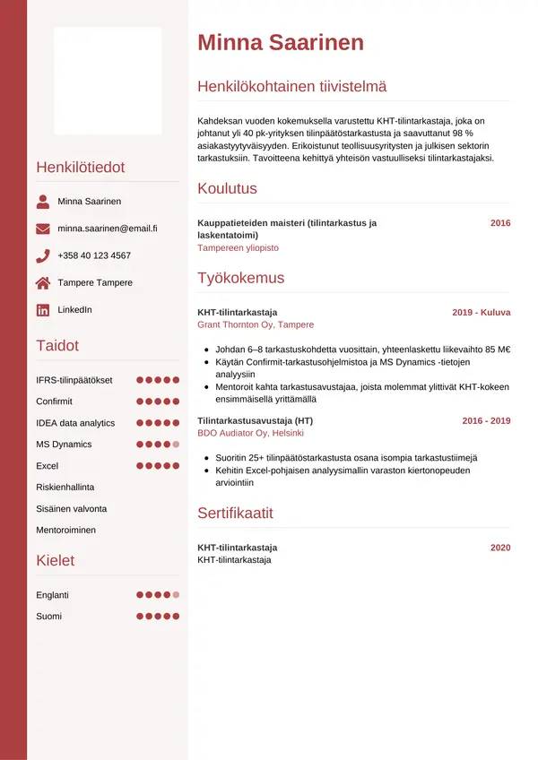 CV-pohja — Tyyli 10