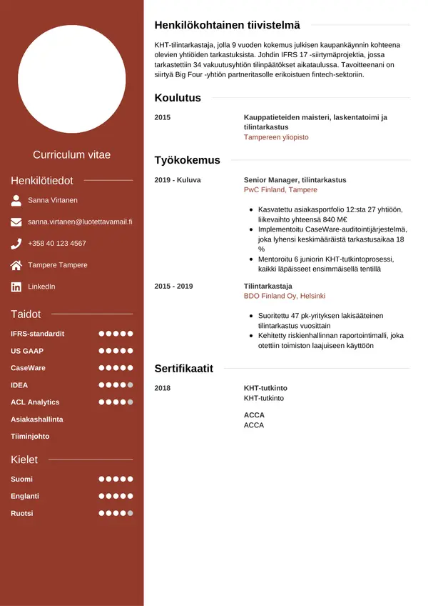 CV-pohja — Tyyli 5