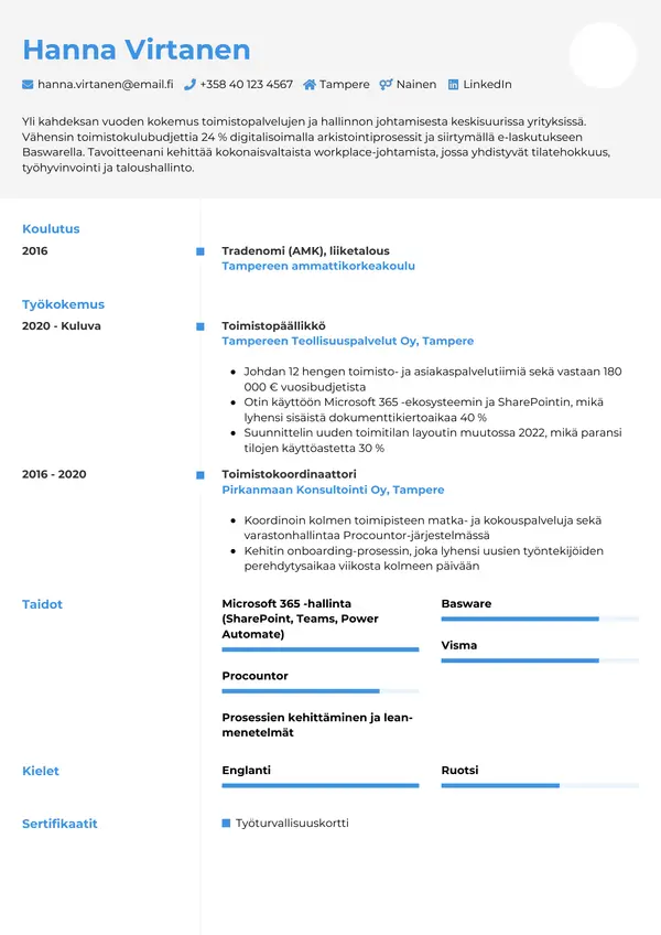 CV template Tyyli 2
