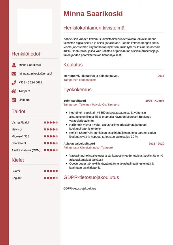 CV-pohja — Tyyli 10