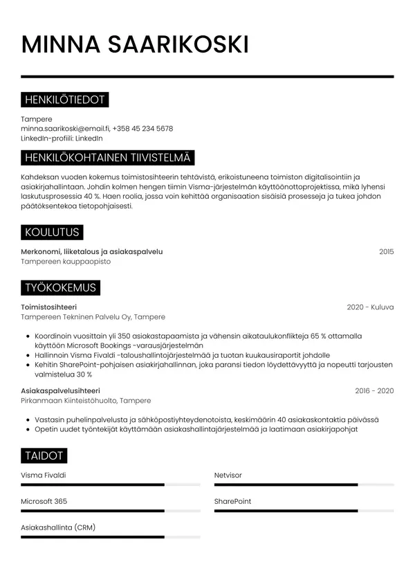 CV-pohja — Tyyli 11