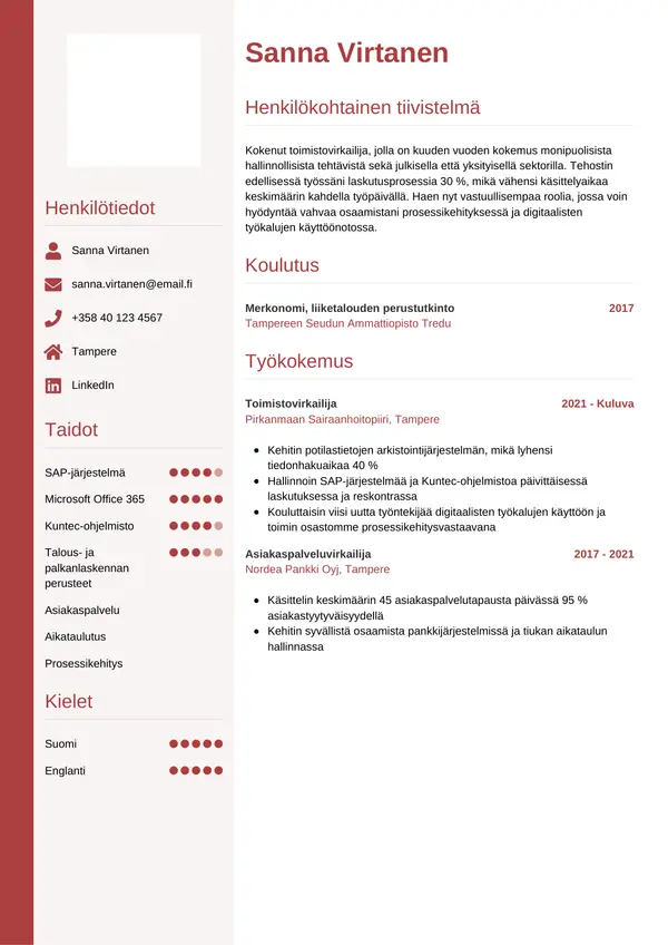 CV-pohja — Tyyli 10