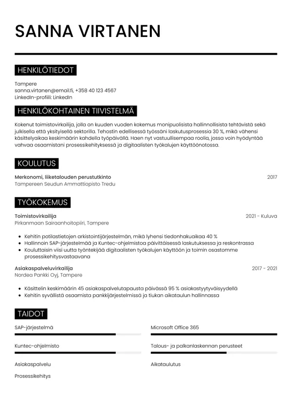 CV-pohja — Tyyli 11