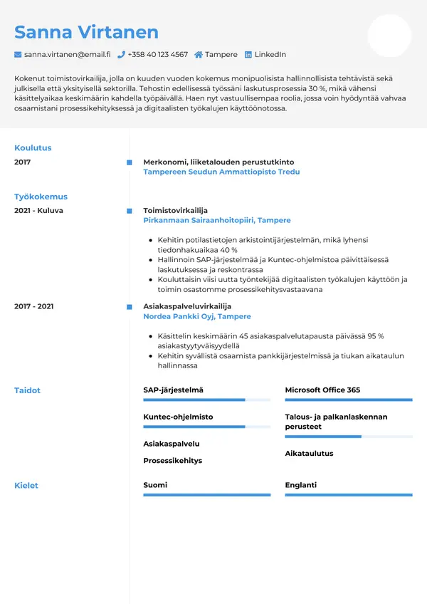 CV-pohja — Tyyli 2