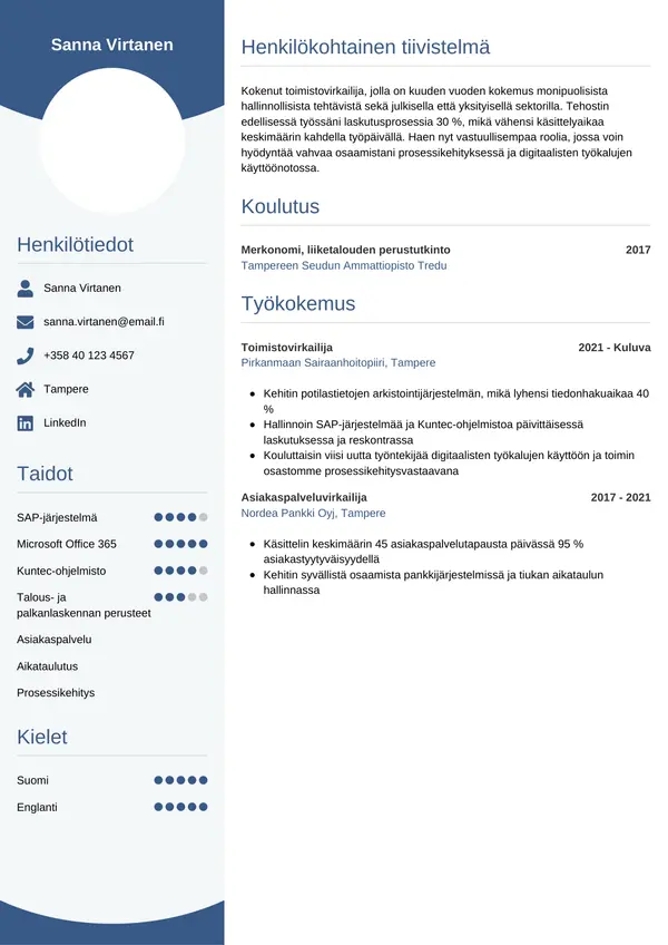 CV-pohja — Tyyli 4