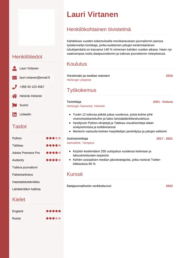 CV-pohja — Tyyli 10