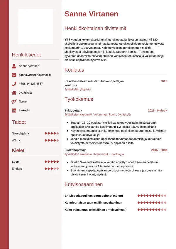 CV-pohja — Tyyli 10