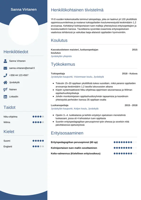 CV-pohja — Tyyli 4