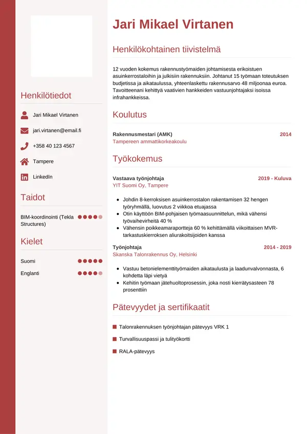 CV-pohja — Tyyli 10